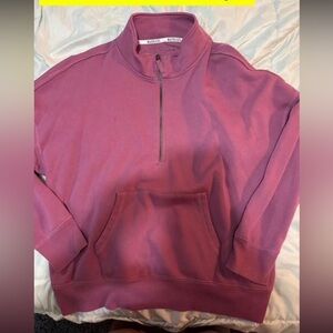 Maurices Mauve Half-Zip V-Neck Sweater